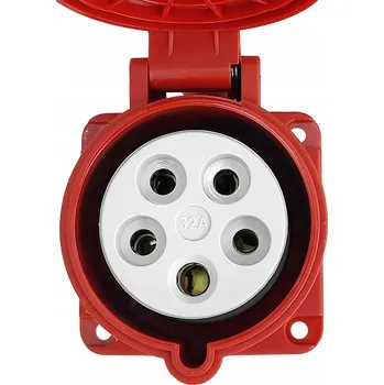 Elektrická zásuvka Elektrická Zásuvka nástěnná TP Electric červená