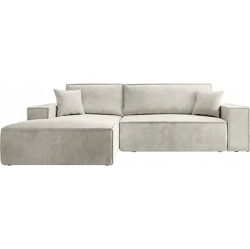 Sedací souprava Rohová Sedací Souprava Farese s funkcí spaní a úložným prostorem, krémový manšestr, levostranná