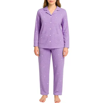 Dámské pyžamo Dámské rozpínací pyžamo s knoflíky Pepina 2312 3XL fialová