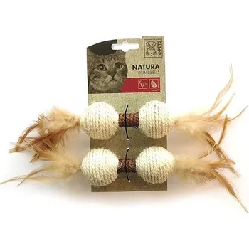 Hračka pro kočku M-Pets NATURA sisalové hračky s peřím 24 × 4,5 × 4,5 cm