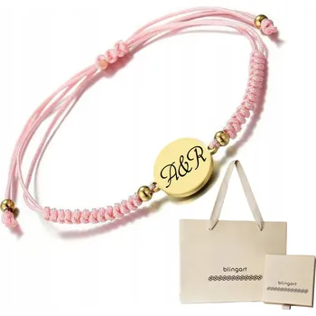 Náramek Dámský náramek s gravírováním šňůrkový RŮŽOVÝ