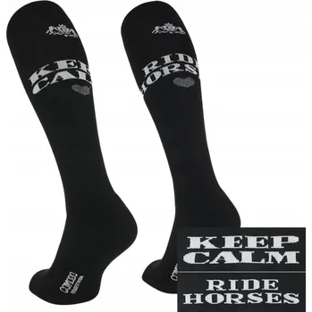 Pánské ponožky Bavlněné letní jezdecké ponožky s potiskem COMODO černé vel. 39-42