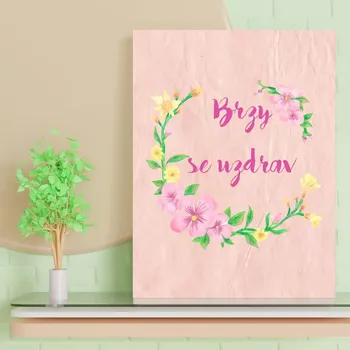 Plechová cedule Sablio Dárková cedulka Brzy se uzdrav: 30x40 cm