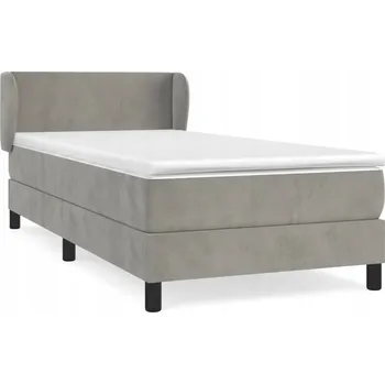 Postel Čalouněná jednolůžková postel VidaXL 90x200 cm, odstíny šedé
