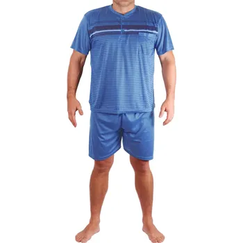 Pánské pyžamo Jiří pánské pyžamo krátké 1780 8XL světle modrá