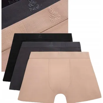 Boxerky Pánské bavlněné boxerky DIVERSE DKR SNUG 3P 256 Černá-Khaki L