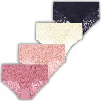 Kalhotky 4x Kalhotky Bavlna krajkové kalhotky s vysokým pasem Moraj 3XL