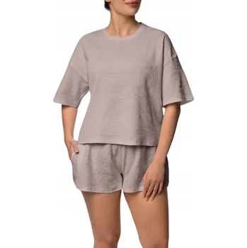 Dámské pyžamo MONA Bavlněné pyžamo Dámské COZY s krátkým rukávem - šortky starorůžová (špinavě růžová) velikost M