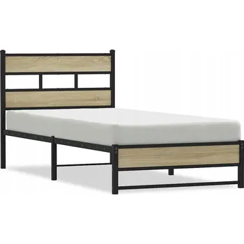 Postel Kovový rám postele dub sonoma 196 x 95 x 91,5 cm