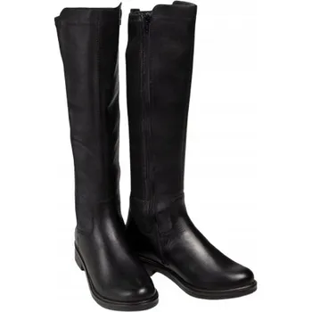 Dámské kozačky REMONTE ČERNÉ KOZAČKY NA ZIP S KOŽENÝM PRVKEM VEL. 40 1Ż7C