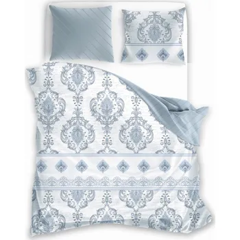 Povlečení Povlečení 220x200 Pure Satin Mozaika Rozeta Modrá popelavá