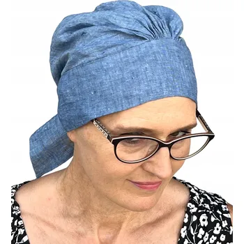 Dámské spodní prádlo Eva Design lněný turban modrý, univerzální velikost