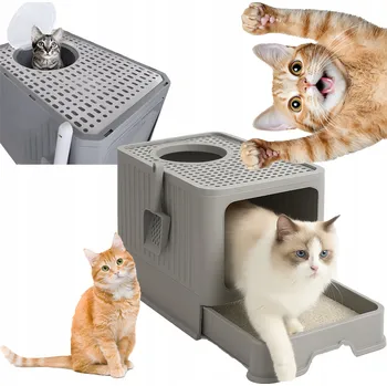 Toaleta pro kočku KRYTÉ KOČIČÍ WC S DVÍŘKY, 50 X 40 X 40 CM ZW31