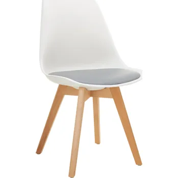 Jídelní židle Židle, bílá/šedá/buk, BALI 3 NEW