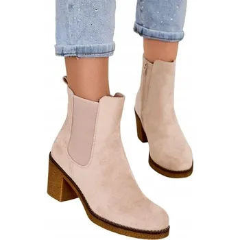 Dámská zimní obuv BÉŽOVÉ DÁMSKÉ KOTNÍKOVÉ BOTY BREGIANKA 40