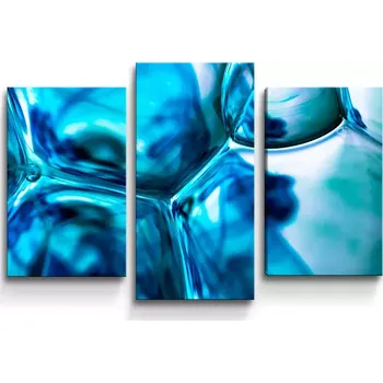 Obraz Sablio Obraz - 3-dílný Modré bubliny - 75x50 cm