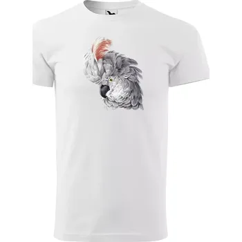 Pánské tričko Sablio Tričko s potiskem Kakadu - bílé 2XL