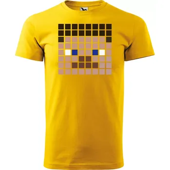 Sablio Tričko s potiskem Blocks Steve - žluté 5XL