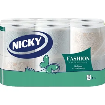 Toaletní papír NICKY Papírové utěrky 12 rolí 4vrstvé 1F21