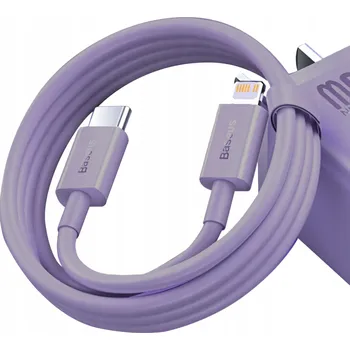 Datový kabel Kabel Baseus USB-C - Apple Lightning 1 m fialový