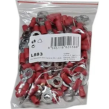 Kabelové oko Oko kabelové 6,5mm červené (RV 1,25-6), balení 100ks