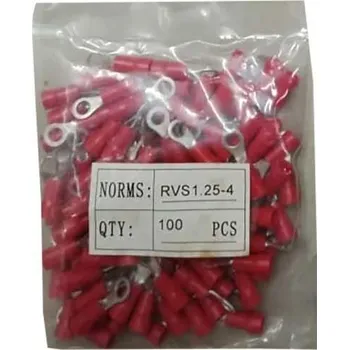 Oko kabelové 4,3mm červené (RVS 1,25-4), balení 100ks