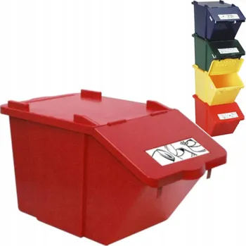 Odpadkový koš Plastová nádoba, kbelík, kontejner 1004862 45l červený