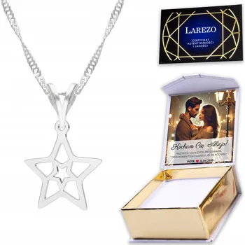 Náhrdelník Stříbrný náhrdelník 925 s hvězdou Kosmos Hvězdička Planeta + POTISK