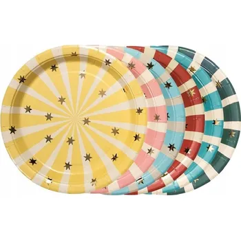 Talíř Talířky Cirkus s proužky 18 cm, 6 ks