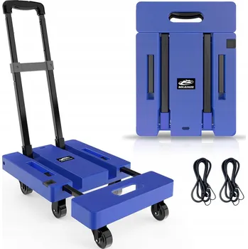 Zahradní vozík Skládací vozík se 6 koly, nosnost 225 kg, modrý SOLEJAZZ