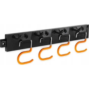 Hrábě Nástěnný držák na lopaty a zahradní nářadí, košťata, Hrábě, háky - 40 cm