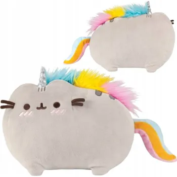 plyšák Plyšová kočička Pusheen jednorožec šedý 21x30x13 cm