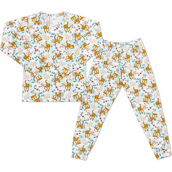 Dívčí noční košile Bellatex Pyžamo dlouhý rukáv, dlouhé kalhoty Kočka Hnědá,Modrá,Bílá, rozměr 100