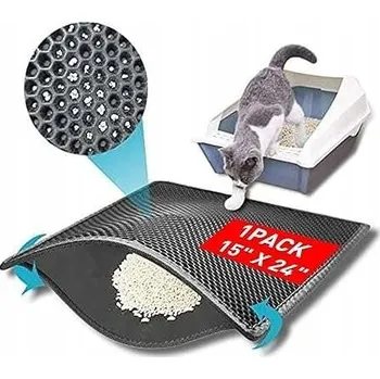 Toaleta pro kočku Podložka do kočičí toalety pro kočky Dvouvrstvá, odolná proti moči 61x38 cm Černá