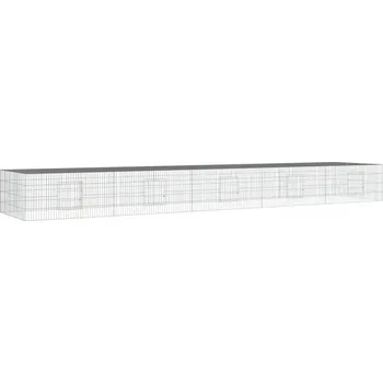 Klec pro králíky z pozinkovaného železa, 541 x 109 x 54 cm, stříbrná