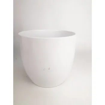 Květináč Keramický květináč Basel lesklý 14 cm bílý, 2. jakost