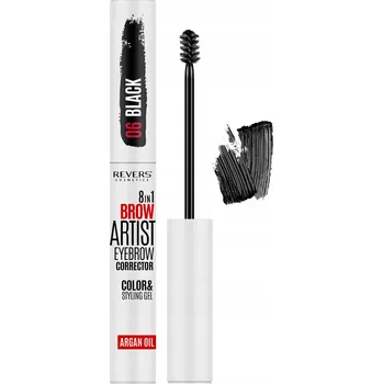 Tužka na obočí Revers Cosmetics Brow Artist 8v1 06 Black 10 ml gel na obočí