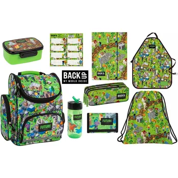 Školní batoh Derform Zvýhodněná školní sada s aktovkou Backup Game Level 9ks