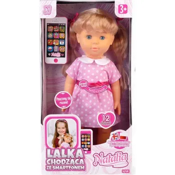 Panenka NATÁLIE CHODÍCÍ S CHYTRÝM TELEFONEM INTERAKTIVNÍ PANENKA 41 CM