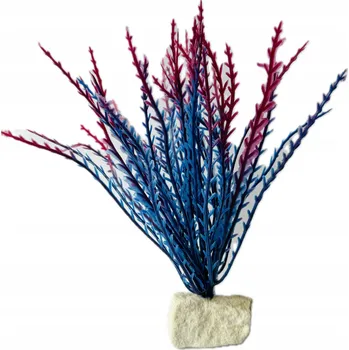 umělá květina ROSTLINA DO AKVÁRIA TERÁRIA UMĚLÁ OZDOBA DEKORACE TRÁVA FIALOVÁ 18CM