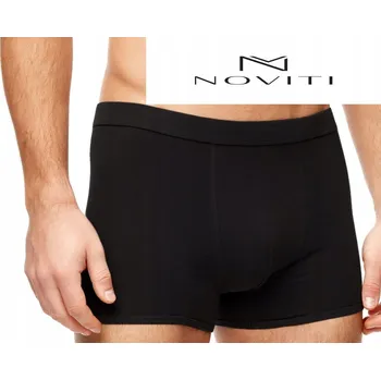 Pánské spodní prádlo Noviti Pánské boxerky slim fit bavlněné hladké BB 007 černé 2XL