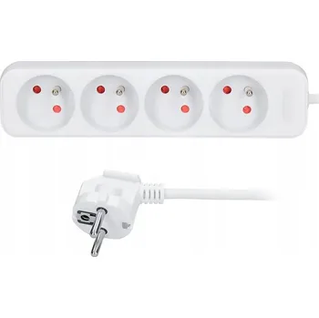 Napájecí kabel Solight Prodlužovací kabel, 4 zásuvky, bílý, 5 m