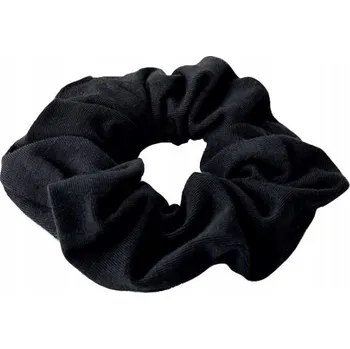 Anwen Černá gumička do vlasů Scrunchie Bavlněná