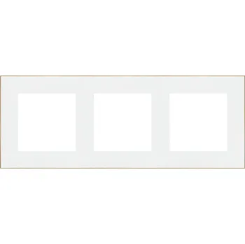 vypínač Rámeček s trojitou bílou základnou ve zlaté barvě Kontakt Simon 55 - TRD3.166/111