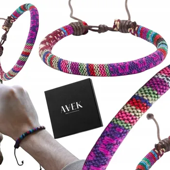 Náramek PÁNSKÝ NÁRAMEK BAVLNĚNÝ BAREVNÝ RUČNĚ VYROBENÝ NASTAVITELNÝ JAKO DÁREK AVEK