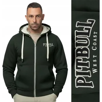 Pánská mikina Rozepínací mikina s kapucí - vel. L, tmavě zelená