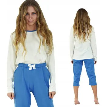 Dámské pyžamo Dámské bavlněné pyžamo, souprava, 3/4 kalhoty, pohodlné dvoudílné, příjemné, S