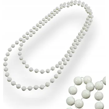 Náhrdelník Dámské korále bílé dlouhé plastové bižuterie