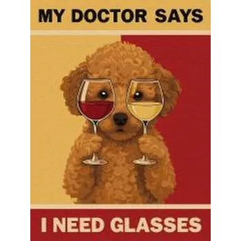 Set školních potřeb Malowanie po numerach - Plakat. Pudel i okulary