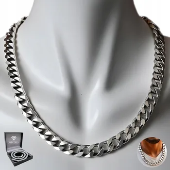 Řetízek Łańcuszek SREBRO 925 Męski Srebrny Łańcuch 7mm DIAMANTOVĚ BROUŠENÝ PLNÝ